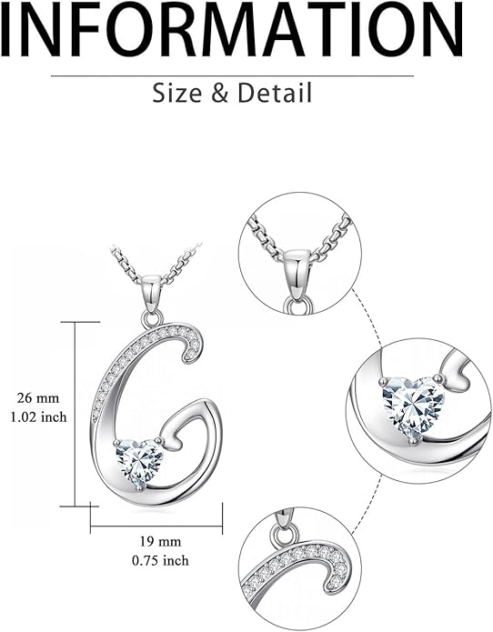Christmas Gifts for Women Alphabet A to Z Initial Birthstone Pendant Necklaces for Women - 18k White Gold Plated Personalized Name Jewelry Valentine Mothers Day Birthday Gifts for Women Her Girlfriend