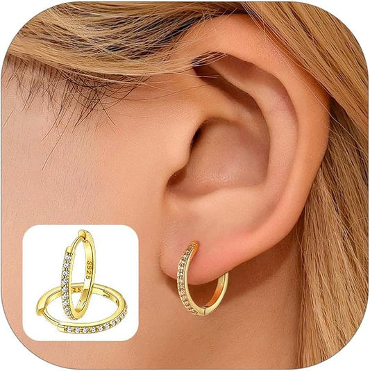 FaithHeart Sterling Silver Hoop Earrings for Women, Hypoallergenic Huggie Hoop Earrings Lightweight Small Cartilage Earrings Hoop Earring Dainty Everyday Earrings 6/8/10/12/14/15/16/18/20mm
