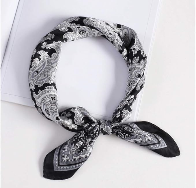 ANDANTINO 100% Mulberry Silk Scarf -21” Lightweight Square Neckerchief – Breathable Digital Printed Scarves with Gift Packed