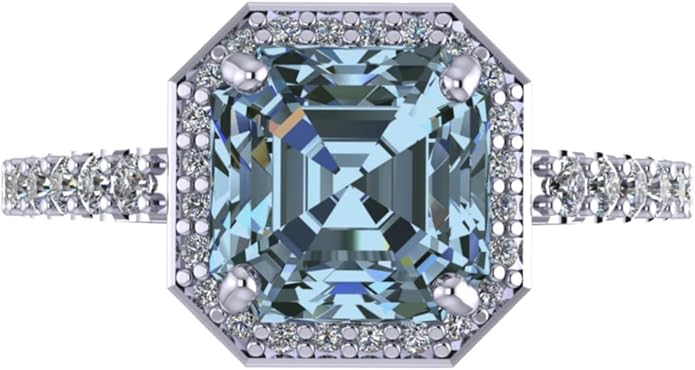 NANA Jewels Sterling Silver Engagement Rings for Women - Choose Simulated Morganite, Citrine, Aquamarine & More