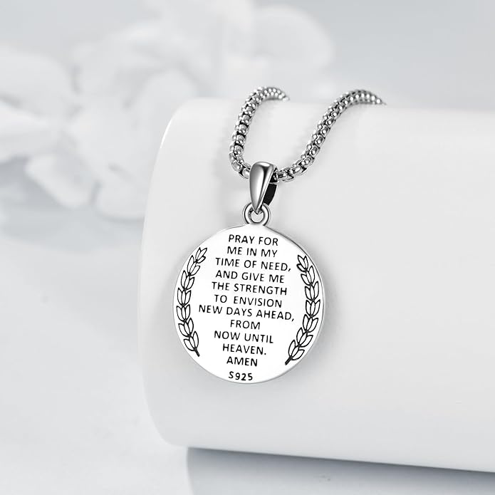 YFN Patron Saint Necklace Sterling Silver Amulet Medal Pendant Religious Protector Jewelry Gifts for Women Men