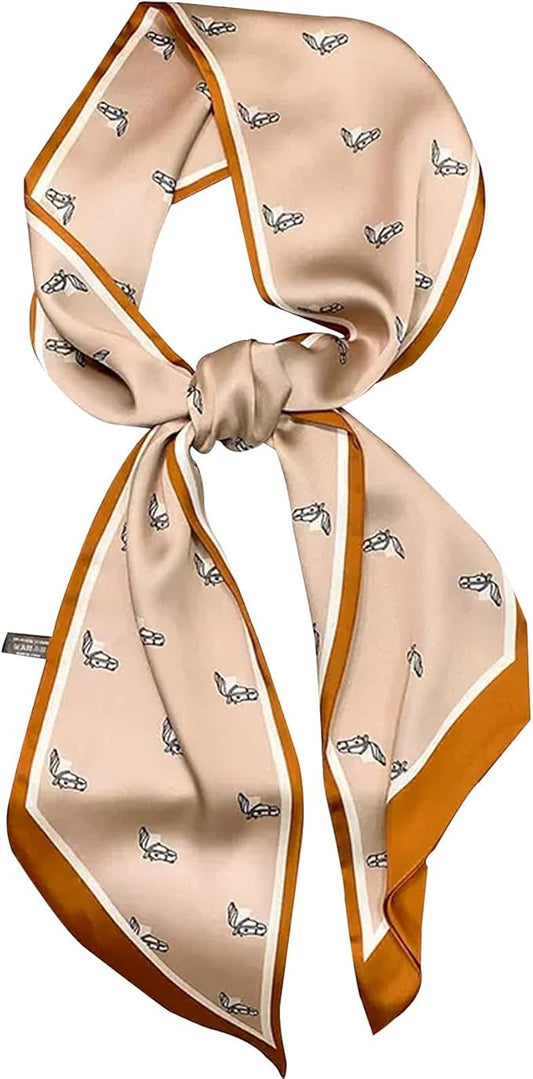 kcctoo 59" Mulberry Silk Like Head Scarf Women's Fashion Square Neck Satin Scarfs for Bag Hair Scarves Gift 59 * 5.9”