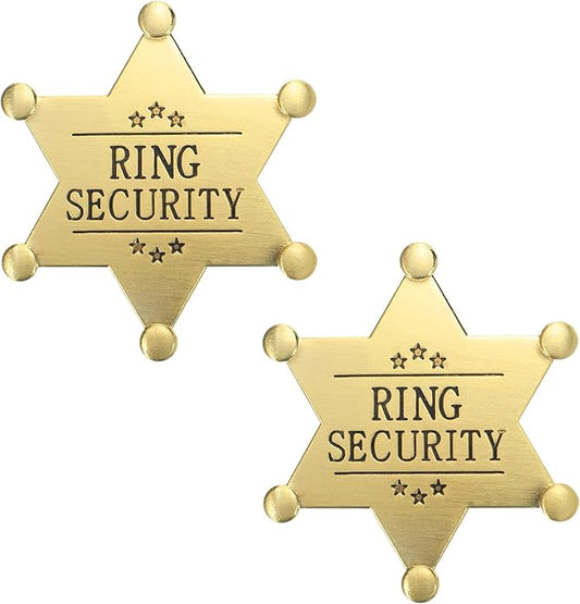ERDOGLY Metal Ring Security Badge, Ring Bearer Gifts Metal Brooch, Ring Security Wedding Accessories Keepsake for Party, Rehearsal, Boys, Youngs, Security Badges for Wedding Souvenirs