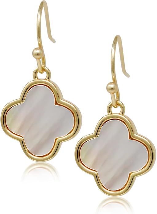 POMINA White Flower Statement Necklace for Women, Floral Bib Collar Necklace with Adjustable Chain, Flower Earrings, Elegant Costume Jewelry for Weddings, Gifts for Women