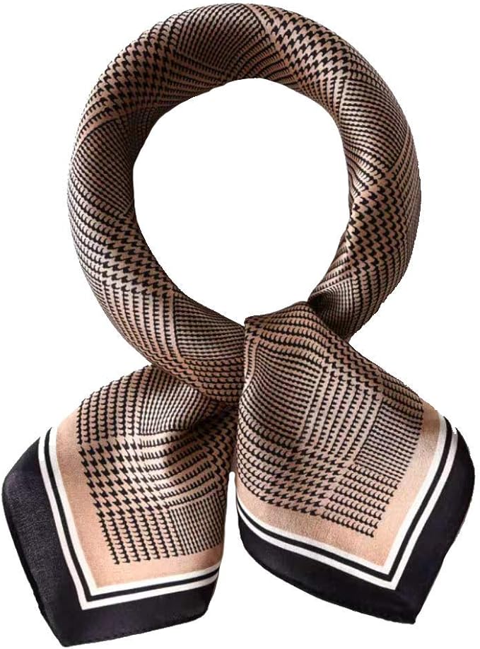 ANDANTINO 100% Mulberry Silk Square Scarf for Hair-25.6" X25.6'' Women Men Natural Silk Neckerchief Digital Printed Headscarf