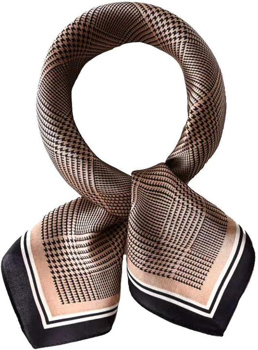 ANDANTINO 100% Mulberry Silk Square Scarf for Hair-25.6" X25.6'' Women Men Natural Silk Neckerchief Digital Printed Headscarf