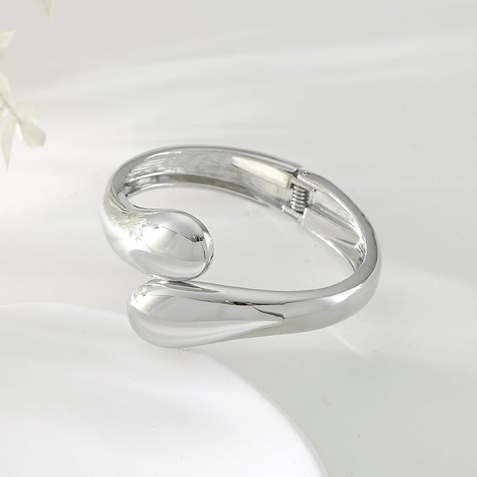 Bangle Bracelets for Women | 14K Gold Plated Trendy Wide Bracelets | Hinged Arm Cuff Bangles Chunky Bracelet for Women