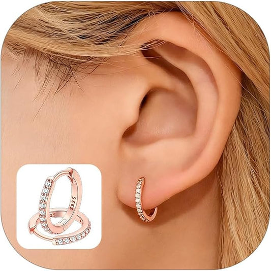 FaithHeart Sterling Silver Hoop Earrings for Women, Hypoallergenic Huggie Hoop Earrings Lightweight Small Cartilage Earrings Hoop Earring Dainty Everyday Earrings 6/8/10/12/14/15/16/18/20mm
