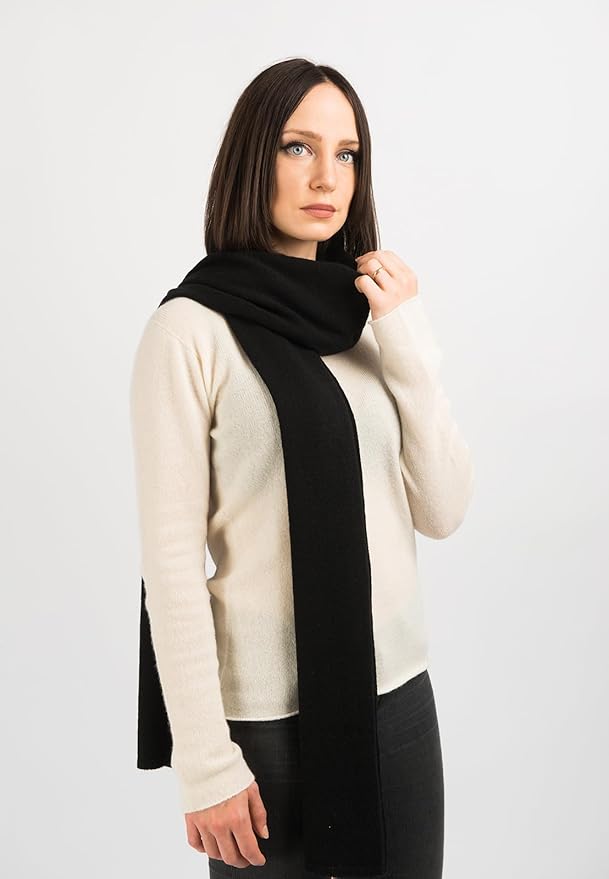 Dalle Piane Cashmere - 100% Cashmere Scarf - Made in Italy - Winter Neck Warmer (14" x 77") - Christmas Gift