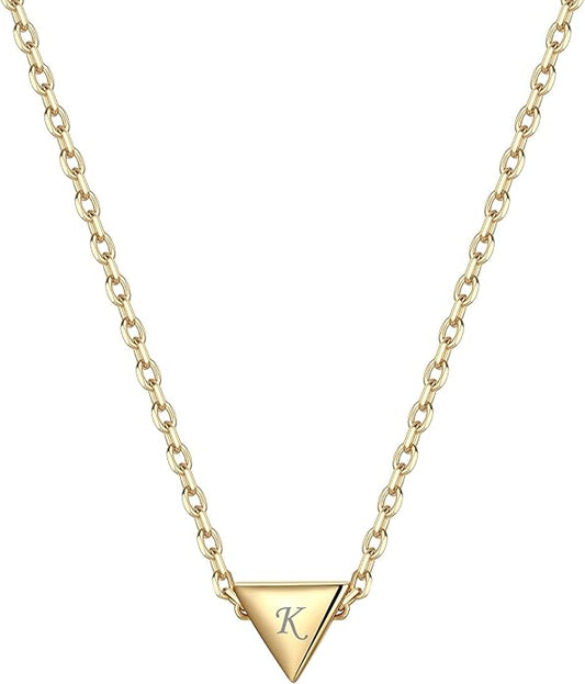 ChicSilver Personalized 925 Sterling Silver Dainty Small Heart/Star/Moon/Dot/Triangle Pendant Necklace for Women, Silver/Gold/Rose Gold/Black (with Gift Box)