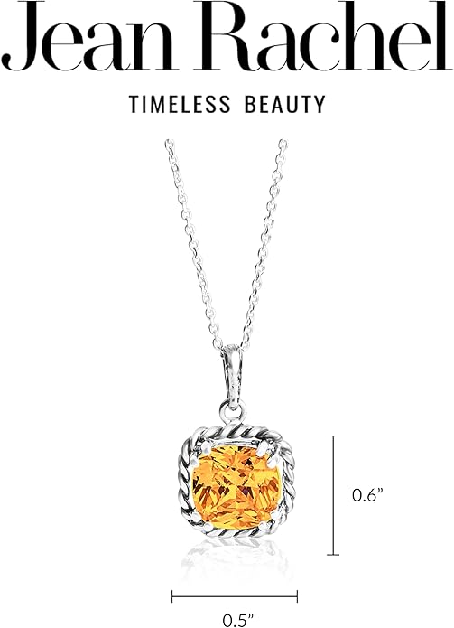 JEAN RACHEL JEWELRY 925 Sterling Silver Necklace for Women - Rope with Cubic Zirconia Vintage Design - Hypoallergenic, Lead & Nickel Free Jewelry - Artisan Handcrafted Statement Necklace