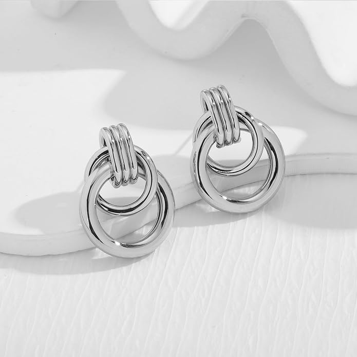 LILIE&WHITE Gold Chain Dangle Earrings - Women's Hypoallergenic Fashion Gift Earrings