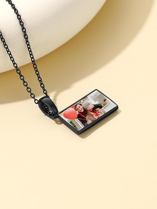 Supcare Locket Necklace That Holds Pictures-Engraved Photo Pendant Custom Jewellery Gifts for Men Women (with Jewellery Gift Box)