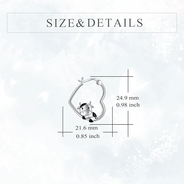 YFN Animal Earrings Sterling Silver Animal Heart Hoop Dangle Earrings Cute Jewelry Gifts for Women