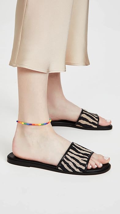 XIJIN 8Pcs Handmade Beaded Anklets for Women Boho Colorful Beads Ankle Bracelets Adjustable Foot Anklet Set