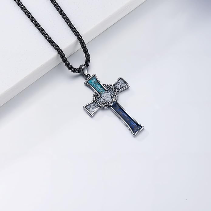 YEESIA Cross Necklace for Men Women 925 Sterling Silver Christian Pendant Religious Jewelry Gift for Men Women.