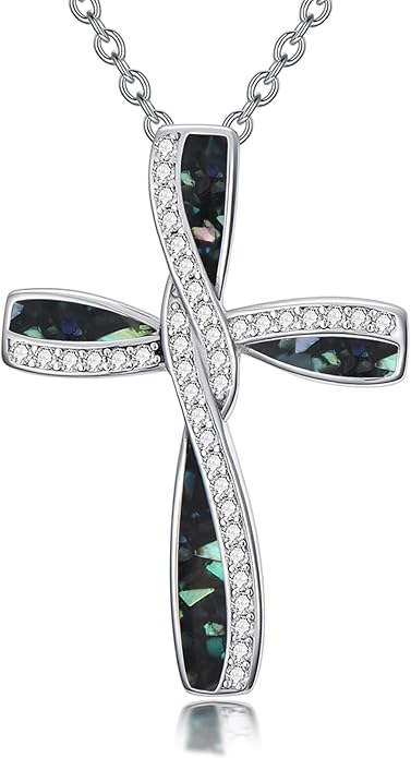 Cross Necklace for Women 925 Sterling Silver Cross Pendant Religious Christian Jewelry Faith Easter Gifts for Wife