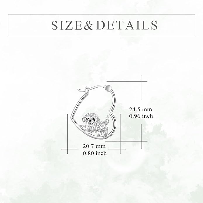 YFN Animal Earrings Sterling Silver Animal Heart Hoop Dangle Earrings Cute Jewelry Gifts for Women