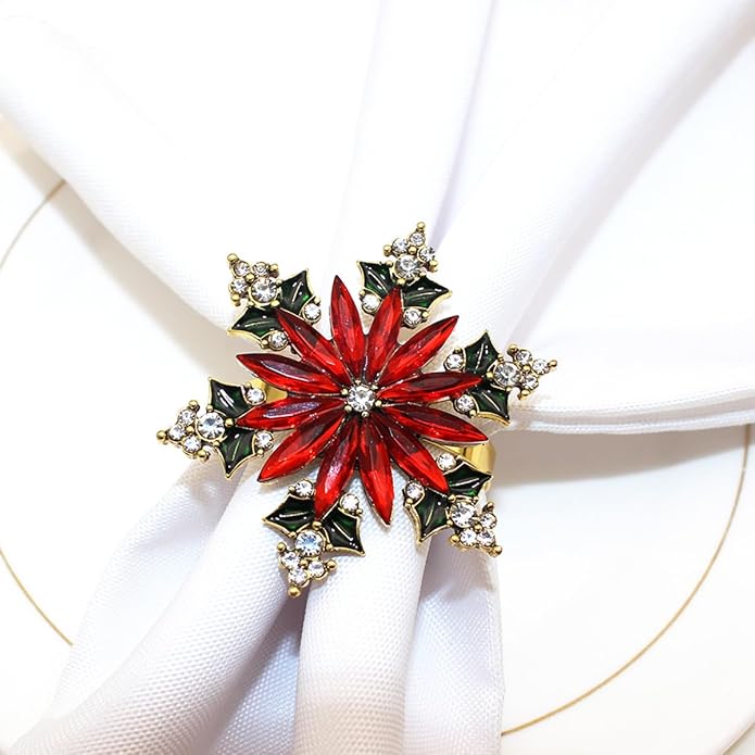 Rhinestone Flower Brooch Pin for Women Red Black Purple Flower Broochs Pin Hat Christmas Brooch Jewelry