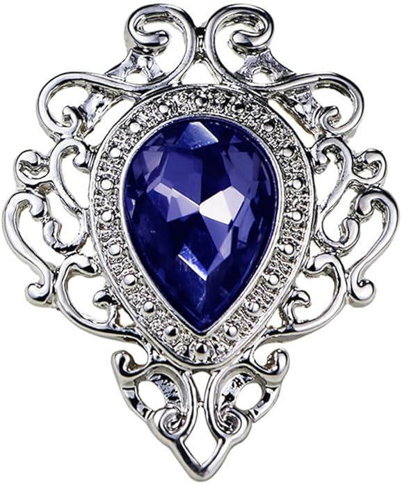 Vintage Silver Color Men's Brooches for Women Lovely Water Drop Badge Flame Crystal Brooch Lapel Pins Fashion Jewelry