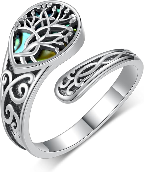 Spoon Rings for Women 925 Sterling Silver Mushroom/Phoenix/Snake/Cardinal/Octopus/Tree of Life/Sunflower/Highland Cow/Dragonfly/Dragon/Horse/Sea Turtle/Frog Rings
