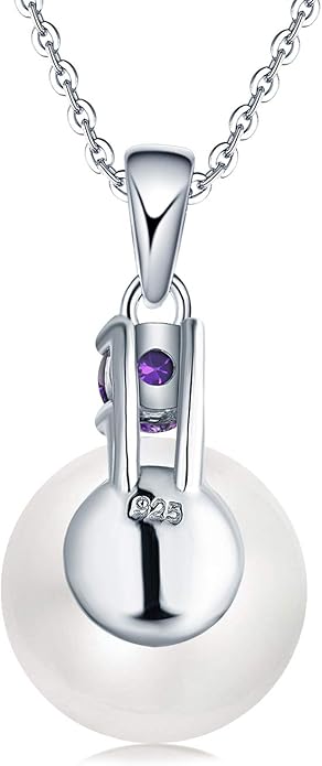 925 Sterling Silver Freshwater Cultured Pearl Pendant Necklace JO WISDOM Jewelry for Women,Girls