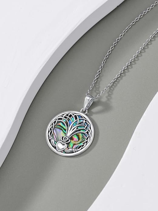 Seiyang 925 Sterling Silver Mustard Seed/Cross/Star of David/Triquetra Trinity Knot/Celtic/Claddagh Necklace Christian/Irish Jewelry Gifts for Women Mom Her