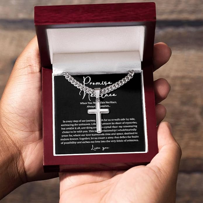 VIRAGIL To My Man Necklace Chain for Men, Silver Stainless Steel Chain Jewelry, Romantic Gift from Partner for Birthday Valentine or Everyday Wear with Meaning