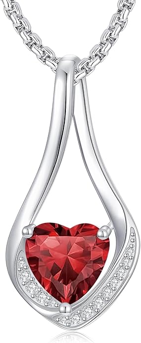 Birthstone Necklaces for Women,18k Yellow/White Gold Plated Forever Love Heart Infinity Pendant Necklace Anniversary Jewelry Christmas Birthday Gifts for Women Her Wife Girlfriend