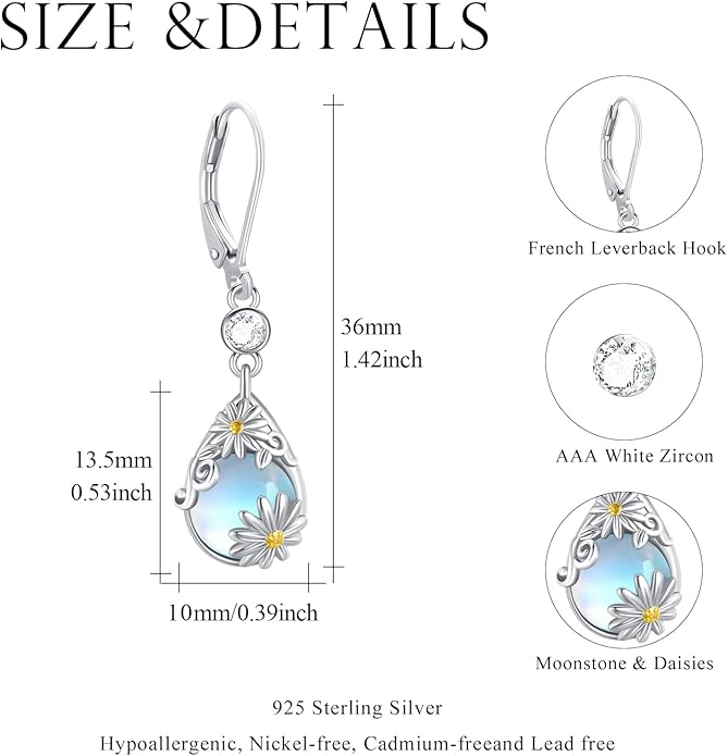 925 Sterling Silver Animals and Plants Dangle Drop Earrings for Women Hypoallergenic Gift for Women Mom Wife Her, Mother’s Day, Birthday, Anniversary