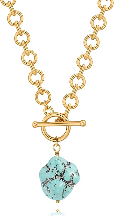 CANEVINKA Dainty Cross Medallion/Heart Pendant Chain Necklace 18K Gold Plated Oval Choker Fashion OT Toggle Jewelry Handmade for Women Simple Gold Charm Necklace