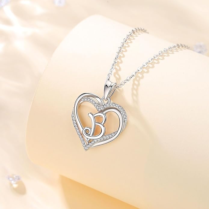 INFUSEU Unique Initial Necklaces for Women Girls Small Heart Letter Jewelry, Meaningful Personalized Gifts