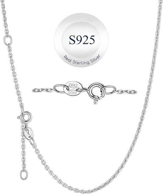 Suplight 925 Sterling Silver Necklace Chain for Women-1.1&1.5mm Chain Necklace 22k Gold Plated/Silver Necklaces for Women Thin & Sturdy-Adjustable Length-Italian Quality 16-24 Inch