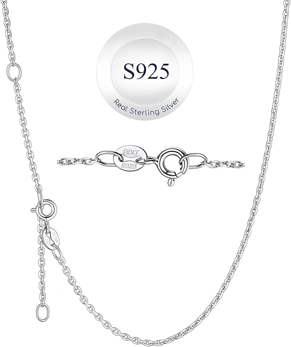 Suplight 925 Sterling Silver Necklace Chain for Women-1.1&1.5mm Chain Necklace 22k Gold Plated/Silver Necklaces for Women Thin & Sturdy-Adjustable Length-Italian Quality 16-24 Inch