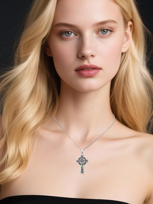 WINNICACA Christmas Gifts for Women Witches Knot Celtic Knot Necklace Sterling Silver Celtic Jewelry Protection Necklaces Irish Jewelry Birthday Gifts for Women Mom Wife Her
