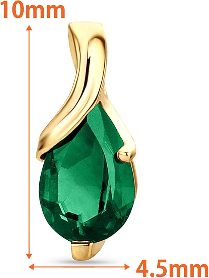 0.40Inch 14K Gold Earrings for Women in 14K White Gold/Yellow Gold 585 with Pear-Shape Rubies/Sapphires/Emeralds/Blue Topaz/Amethysts Gemstones, Handmade Jewelry for Women, Dangle Earrings