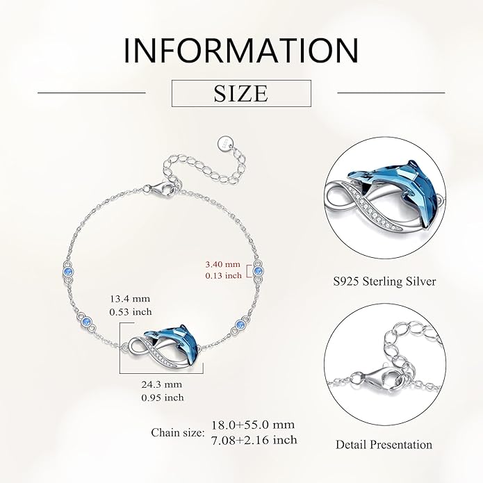 Animal Bracelet for Women 925 Sterling Silver Cat/Dolphin/Turtle/Horse Bracelet Jewelry Gifts