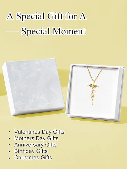 Faith Infinite Necklaces for Women, 14K Gold Protection Eternal Christian Jewelry Anniversary, Birthday Gift for Wife Mom Her