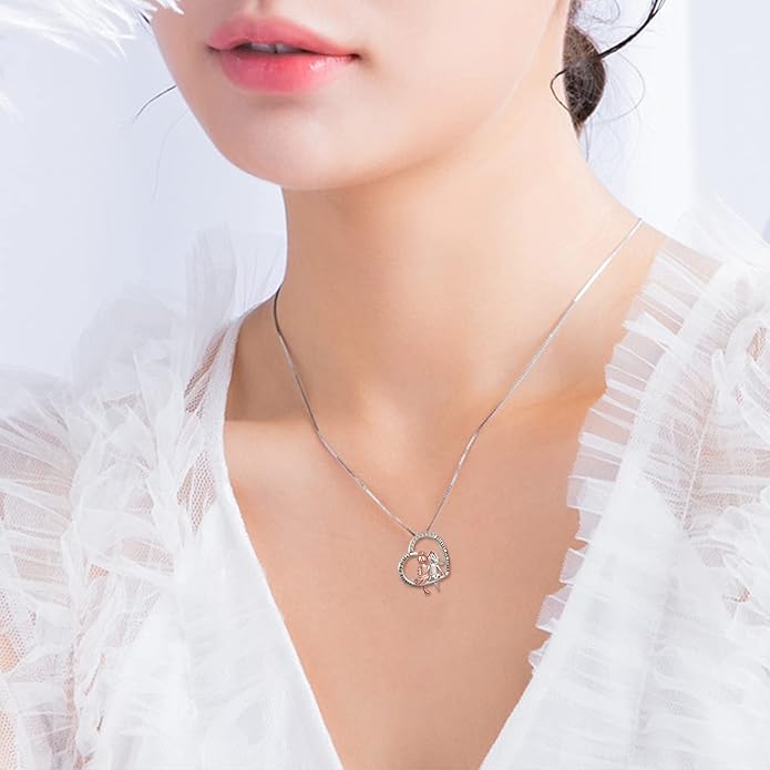 AOBOCO Gifts for Sister 2 3 Sisters Necklace for Women Sterling Silver Sister Crystal Pendant Jewelry Birthday Christmas Gifts for Friend Female Friendship Lasts Forever