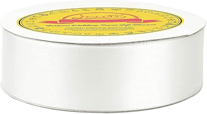 LEEQE Double Face White Satin Ribbon 1-1/2 inch X 50 Yards Polyester White Ribbon for Gift Wrapping Very Suitable for Weddings Party Hair Bow Invitation Decorations and More