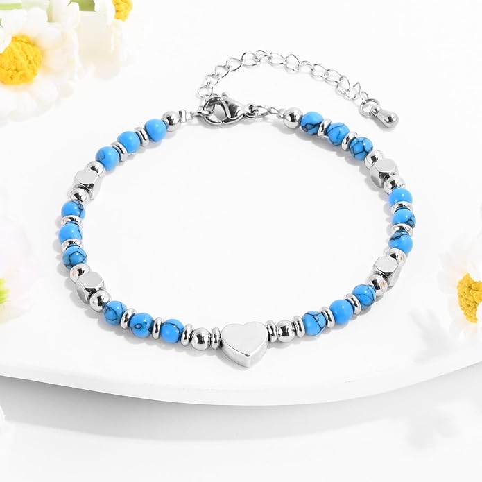 VIBILIA Cross Beaded Bracelets for Women, Inspirational Natural Heart Religious Bracelets for Women, Birthday Christian Gifts for Women on Thanksgiving Christmas Gifts