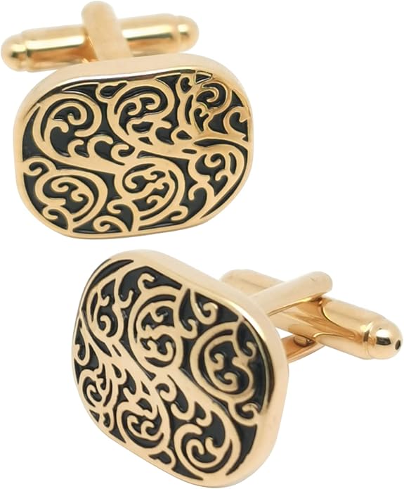 Jonwo Vintage Roman Lover Pattern Cuff Links in Gift Box Universal Cufflinks for Men Lady Business Wedding Anniversary Shirt