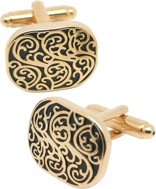 Jonwo Vintage Roman Lover Pattern Cuff Links in Gift Box Universal Cufflinks for Men Lady Business Wedding Anniversary Shirt