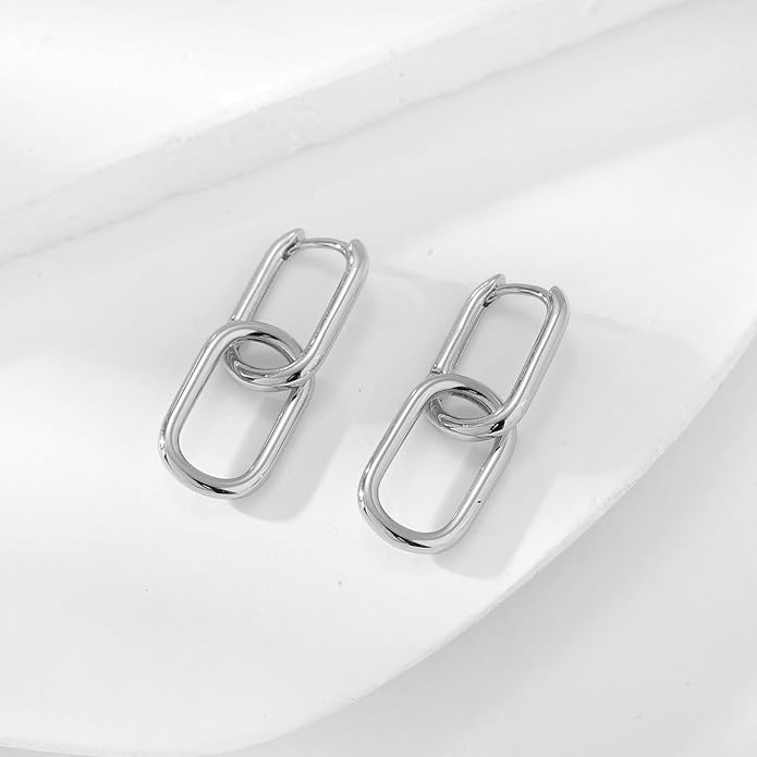 14K Gold Plated Knot Earrings for Women Gold Silver Earrings Heart Link Drop Dangle Earring Chunky Golden Knotted Statement Jewelry