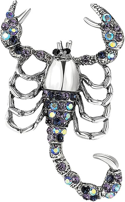 Dreuyet Rhinestone Scorpion Brooch Pin for Women Men Vintage Crystal Scorpion Brooches Punk Style Insect Animal Laple Pin Clothing Suits Accessories Christmas Birthday Jewelry