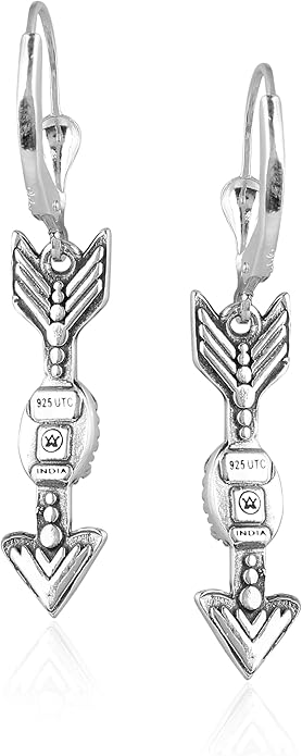 American West Jewelry Sterling Gemstone Arrow Leverback Earrings