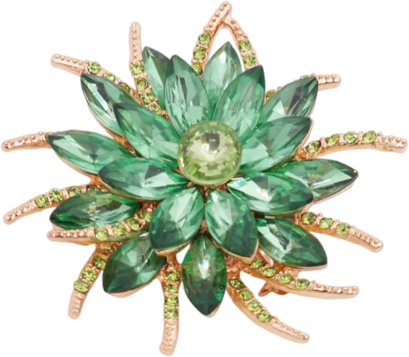 Rhinestone Large Flower Brooches Pins for Women Fashion Sparkly Crystal Sunflower Statement Brooch Unique Wedding Party Suit Dress Jewelry Accessories