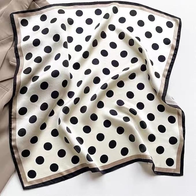 ANDANTINO 100% Pure Mulberry Silk Small Square Scarves -21'' x 21''- Digital Printed Neckerchief –Women Men Lightweight Scarf