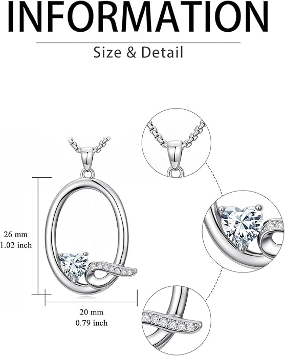 Christmas Gifts for Women Alphabet A to Z Initial Birthstone Pendant Necklaces for Women - 18k White Gold Plated Personalized Name Jewelry Valentine Mothers Day Birthday Gifts for Women Her Girlfriend