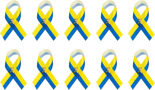 1/2/5/10/25/50/100pcs Satin Awareness Ribbon Pins (Pick your color), for Cancer & Disease Awareness, Bulk Quantities for Fundraising, Events, Gift Giving